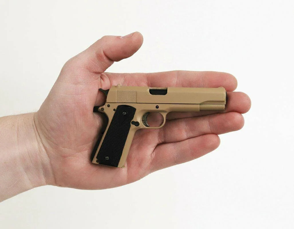 Goatguns Silver Miniature 1911 Model | 1:2.5 Scale Die Cast Metal Build Kit